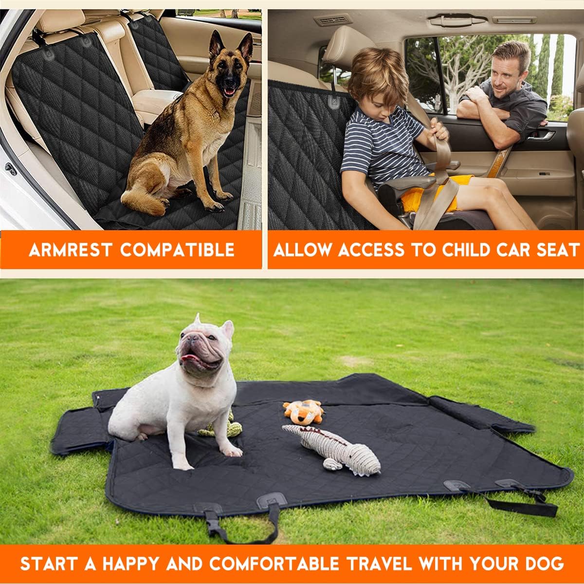 Premium Waterproof Dog Car Seat Cover - Ultimate Back Seat Protector for Pets and Kids
