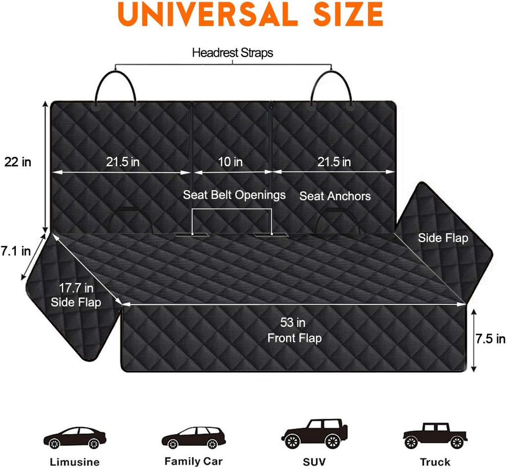 Premium Waterproof Dog Car Seat Cover - Ultimate Back Seat Protector for Pets and Kids